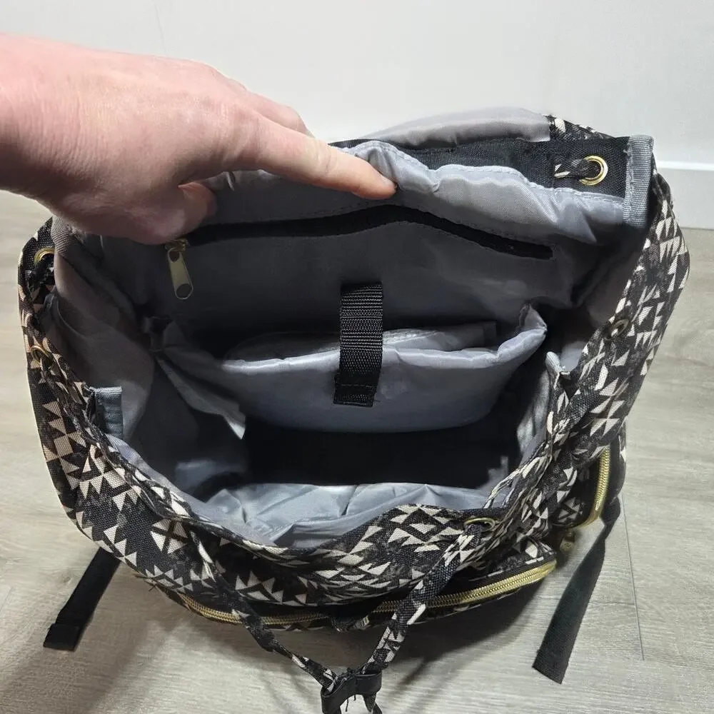 Fisher-Price Shilon Southwest Black & White 3 Piece Diaper Bag Backpack - Picture 9 of 12